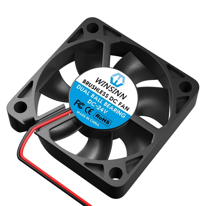WINSINN 50mm 24V Fan - Dual Ball Bearing 6000 RPM 5010 Cooling Fan Replacement for Industrial Equipment/Servers/Routers, 30cm Cable with XH2.54-2PIN, Brushless 50x10mm (5Pcs) - Image 4